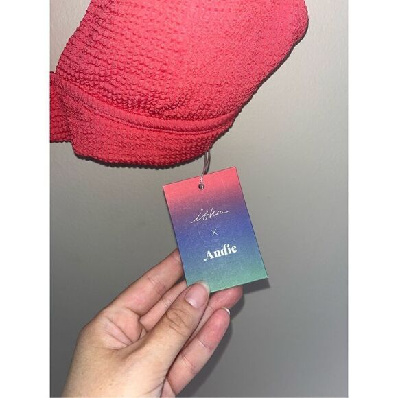 NWT Iskra x Andie Swim Mykonos Bikini top pink Large - Picture 3 of 5